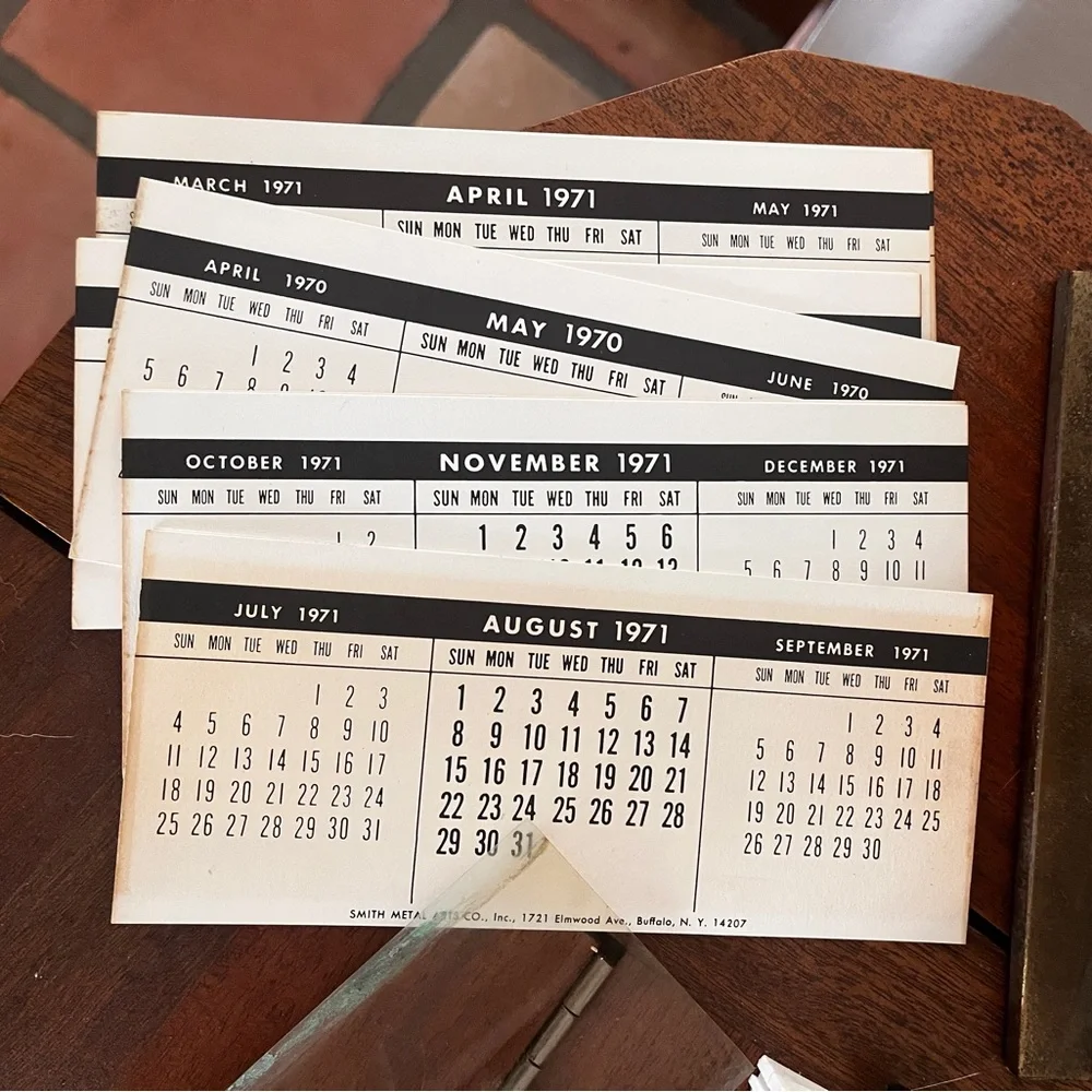 vintage 1971 1970s calendar